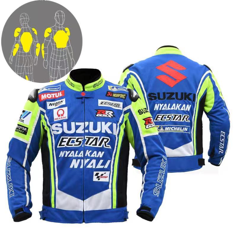 Motorcycle Bike Racing cool jacket suit Locomotive protection suit Suzuki