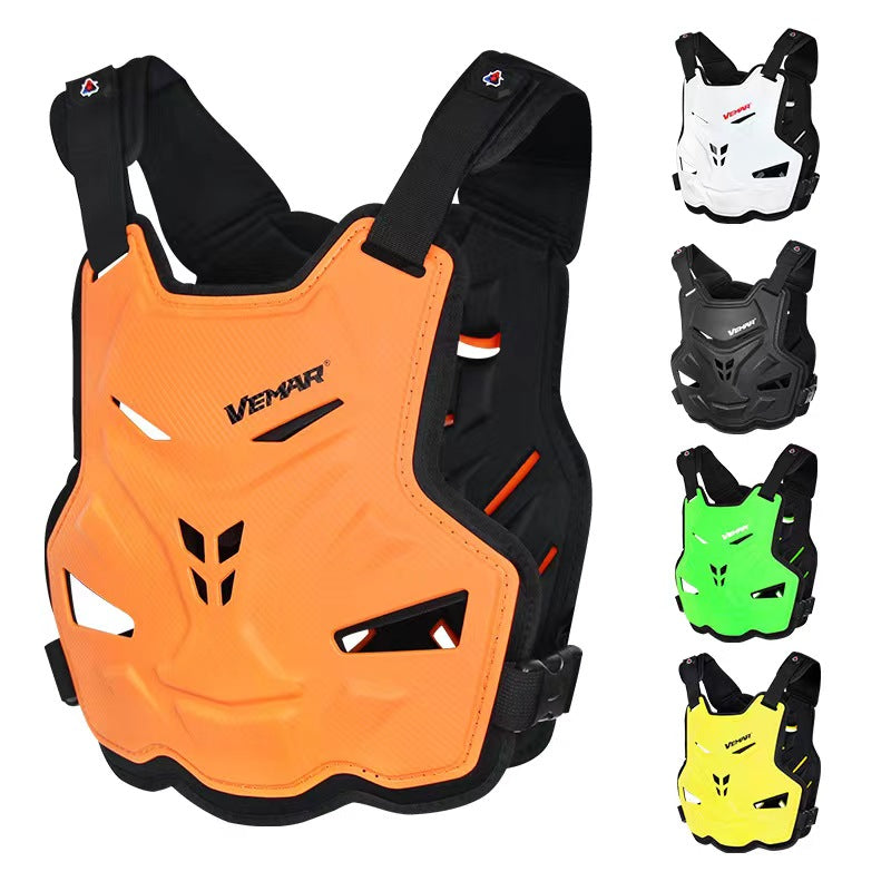 Motorcycle Dirtbike Protection Vest (Body Chest )Adjustment, Hook and loop thigh, upper calf and alower calf straps. Construction, Open-back design, shin coverage. Protection