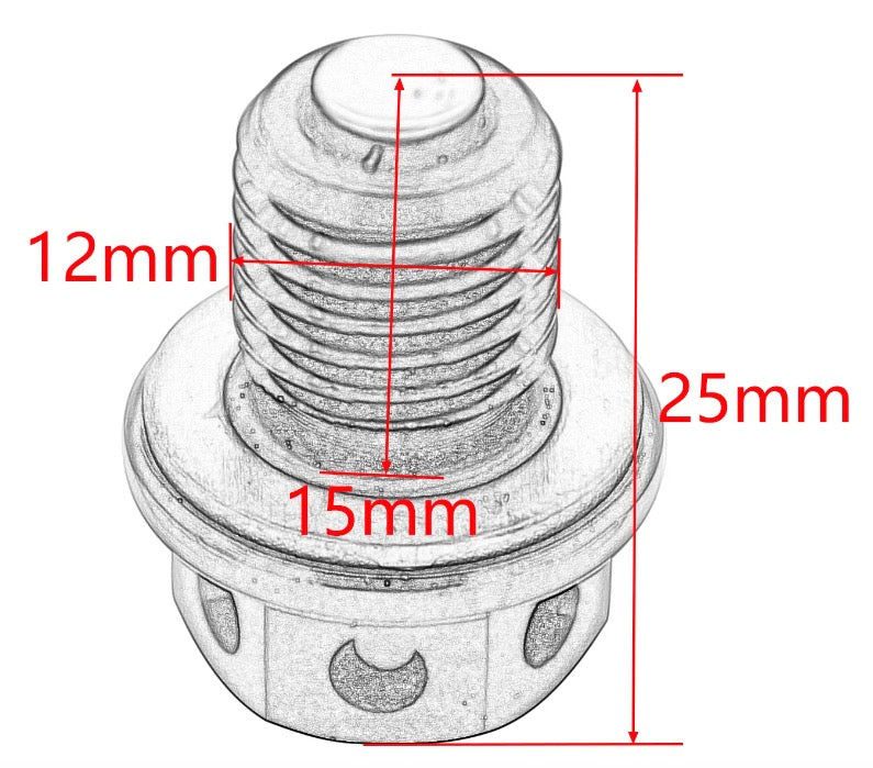 KAWASAKI Dirtbike Magnetic Oil Drain Plug Bolt For Kwasaki NINJA400 Z250 Z250SL ZZR250 ER-4N W400 ZRX400 ZZR400 ZX-6 ZZR600 ER-6F ER-6N KLX125 250