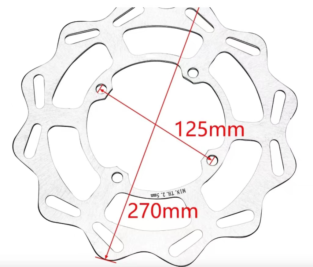 KAWASAKI Dirtbike 270mm 240mm Motorcycle Front Rear Brake Disc Rotor Disk For Kawasaki KX125 KX250 2006-2008 KX250F KX450F KX 250F 450F 2006-2021