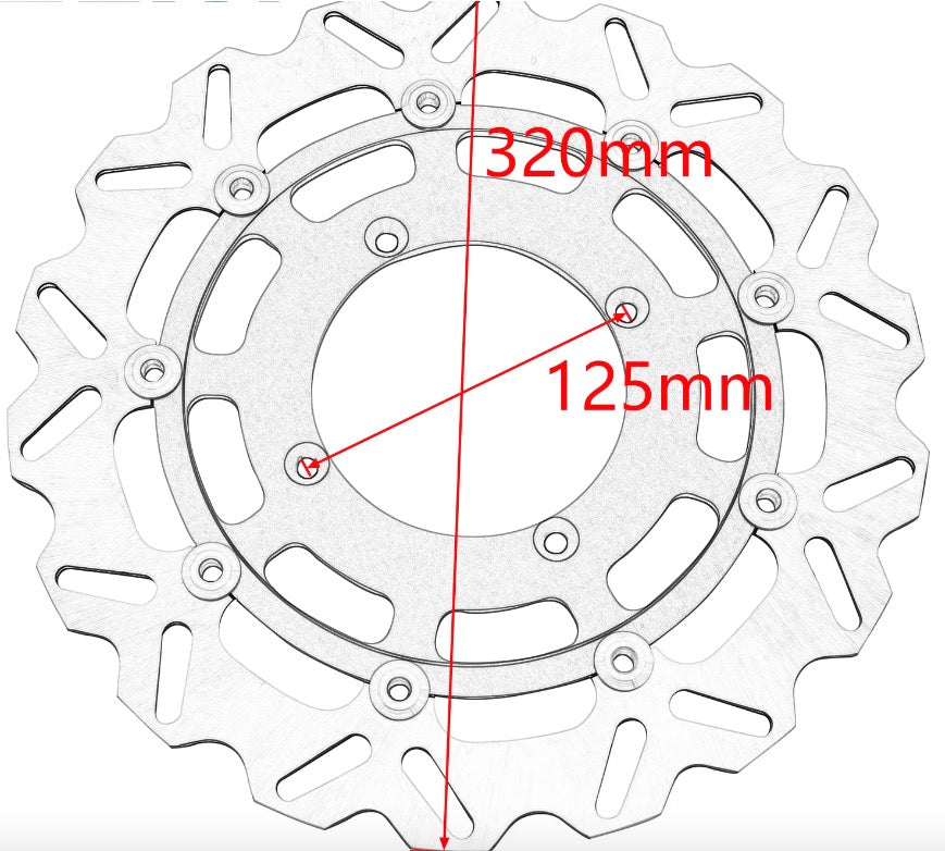 KAWASAKI Dirtbike Motorcycle 320mm 270mm Front Rear Floating Brake Disc Rotor Disk For Kawasaki KX 125 250 250F 450F 2006-2021 KLX450R 2007-2021
