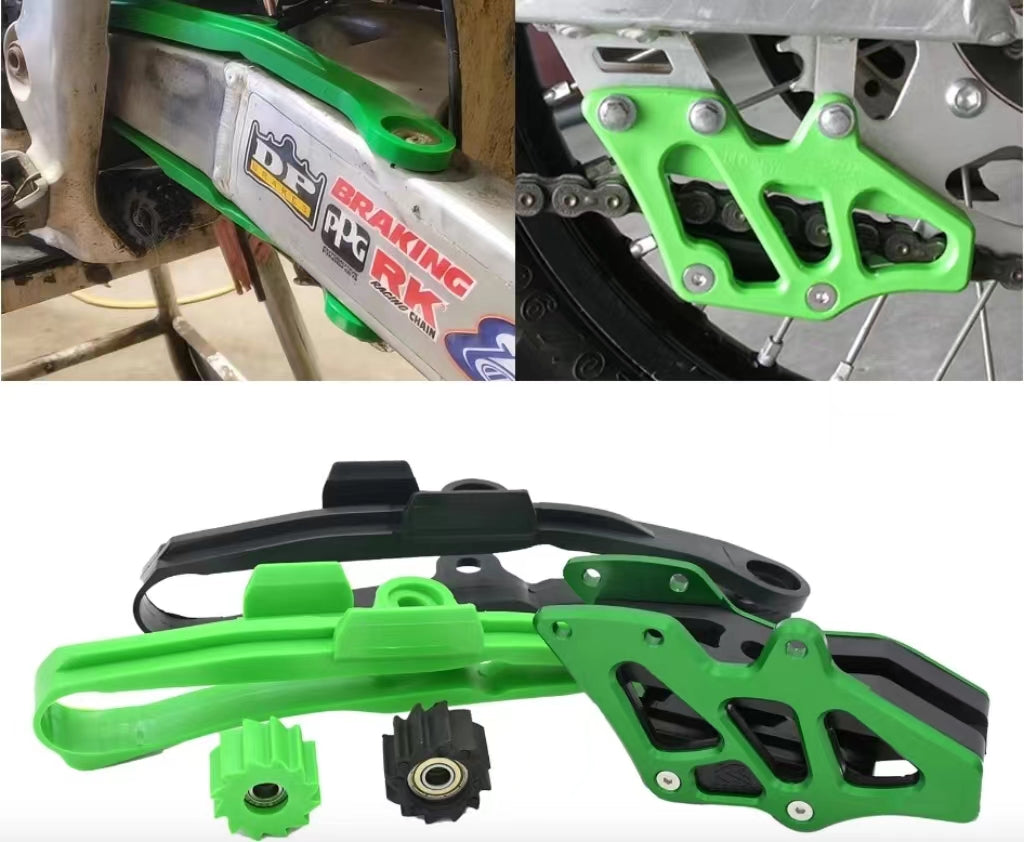 KAWASAKI Dirtbike CNC Aluminum Chain Guide Protector Plastic Swingarm Guide For Kawasaki KX250F KX450F KLX450R 2008-2020 Motorcycle Dirt Bike