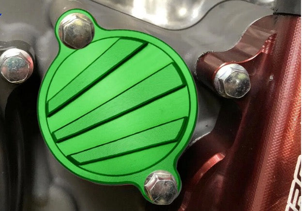 KAWASAKI Dirtbike CNC Aluminum Billet Oil Filter Cover Cap For Kawasaki KX250F KX450F KX 250F 450F 2005-2018 Motorcycle Dirt Bike Universal Parts