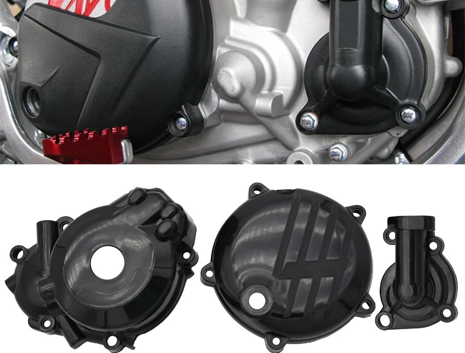 KAYO ZONGSHEN Dirtbike Plastic Clutch Guard Ignition Protector Engine Protection Water Pump Cover For Zongshen NC250 NC450 KAYO T4 K4 T6 K6